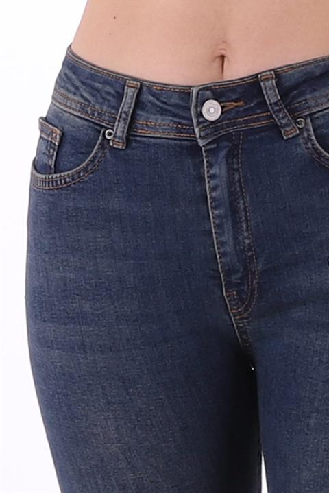 Double Folded Bottom High Waisted Skinny Short Jean Dark Tinted Denim Dark Tinted Denim (26-31)