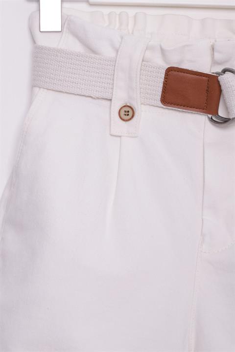 Elasticated Waist Denim Short with Belt Natural Natural (S-L-5)
