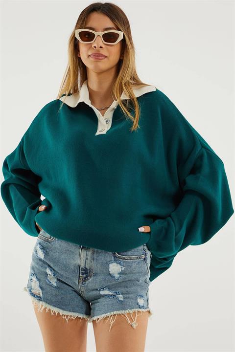 ER Polo Yaka Sweatshirt - Nefti