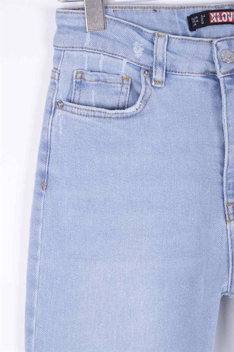 Fringe Ending High Waisted Mom Fit Jean Ice Blue - Tinted Ice Blue - Tinted (26-31)