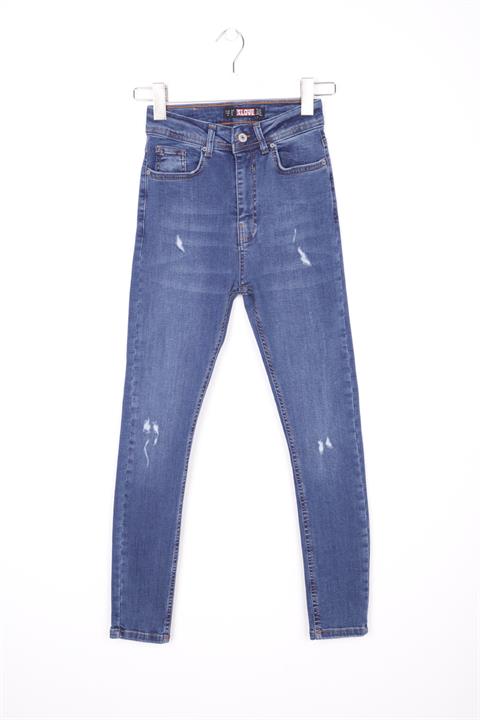 High Waisted and Little Ripped Skinny Jean Dark Blue Denim Dark Blue Denim (28-33)