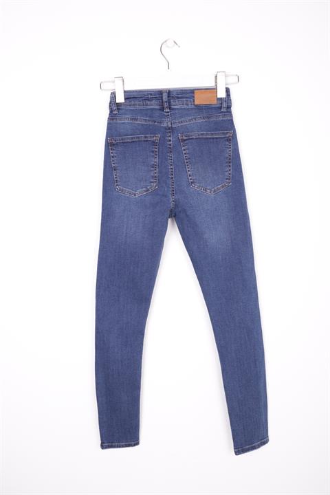 High Waisted and Little Ripped Skinny Jean Dark Blue Denim Dark Blue Denim (28-33)