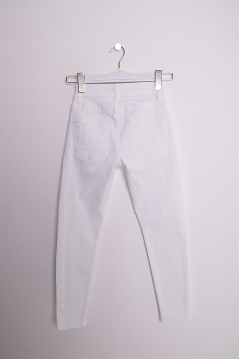 High Waisted Short Skinny Jean White White (26-28)