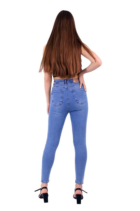 High Waisted Skinny Full Length Jean Light Blue Denim Light Blue Denim (28-33)