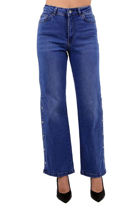 Jean with Snap Buttons On Leg Bottom Sides Light Blue Denim Light Blue Denim (27-32)