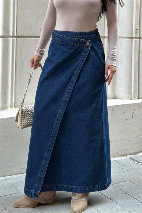 Kapaklı Uzun Boy Kot Etek