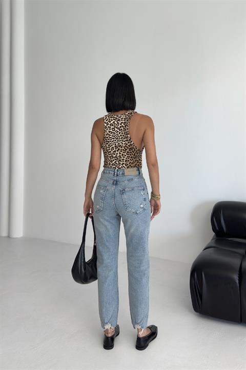 Paçası Mom Fit Kot Pantolon