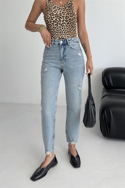 Paçası Mom Fit Kot Pantolon