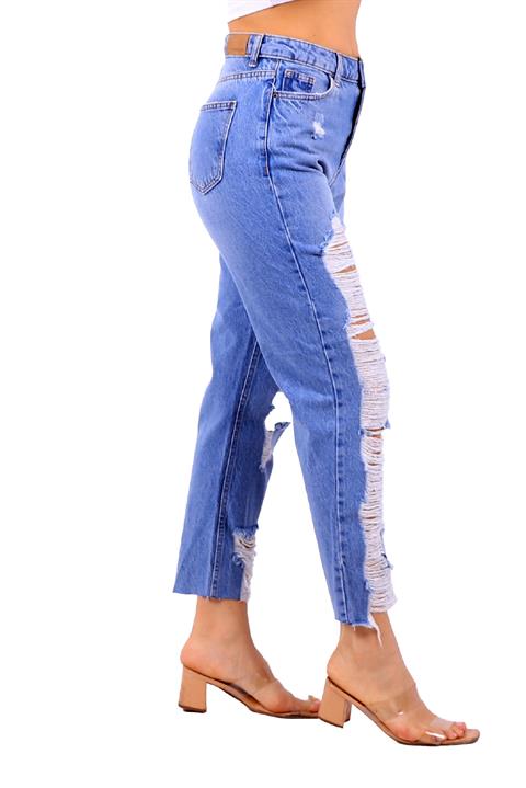 Ripped Boyfriend Jean Middle Blue Denim Middle Blue Denim (27-32)