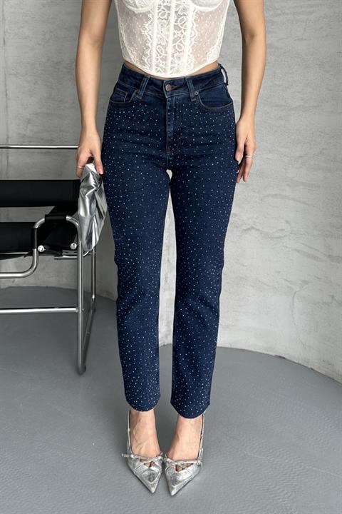Serpme Yıldızlı Mom Fit Kot Pantolon