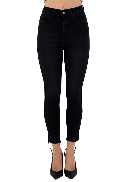 Skinny Jean with Bottom Side Zipper Anthracite Denim Anthracite Denim (28-33)