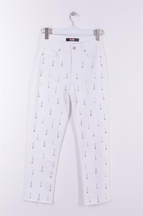 Tek Taraflı Droplı Mom Fit Kot Pantolon