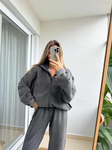 Anthracite Washed Tracksuit Set