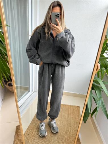 Anthracite Washed Tracksuit Set