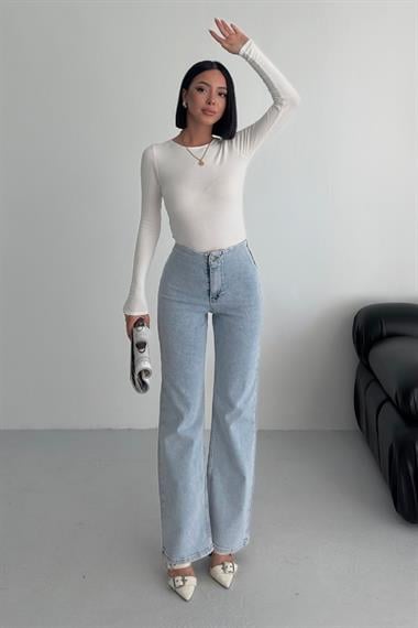 Cepsiz Pensli Bol Paça Kot Pantolon