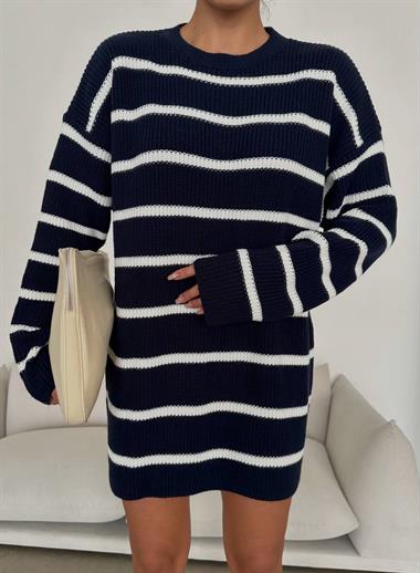 Striped Knitted Women's Dress