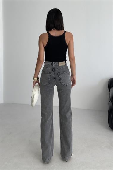 Dikişli Paça Bol Paça Relax Kot Pantolon