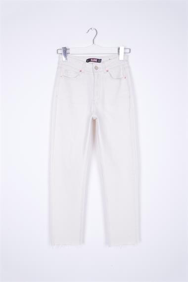 Dikişsiz Paça Mom Fit Kot Pantolon