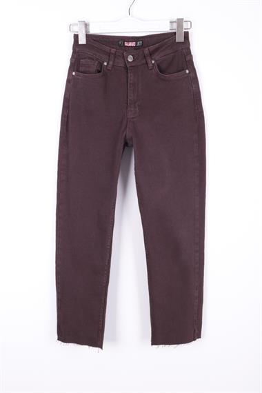 Dikişsiz Paça Mom Fit Kot Pantolon