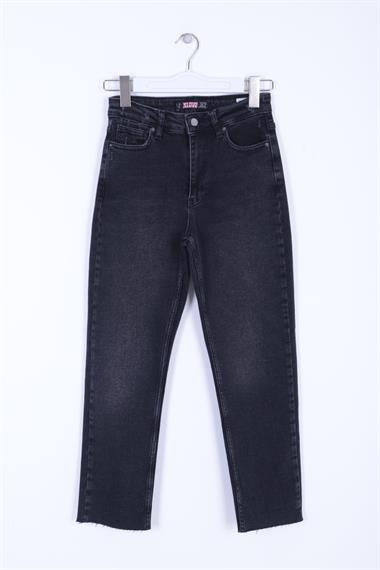Dikişsiz Paça Mom Fit Kot Pantolon