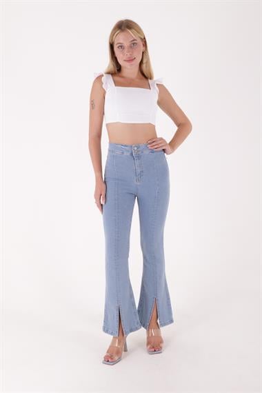 Dizden Yırtmaç Detaylı İspanyol Pantolon