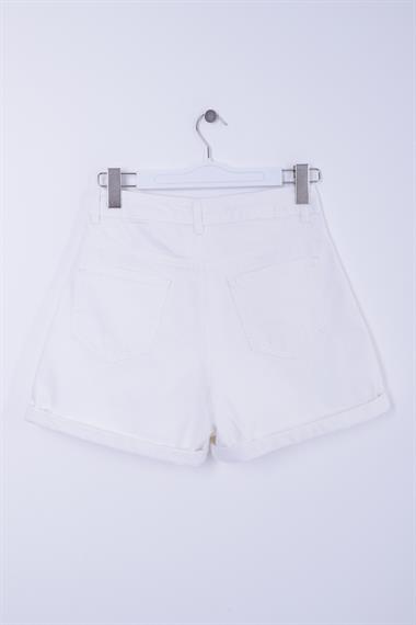 Double Folded Bottom Denim Short White White (S-XL-6)