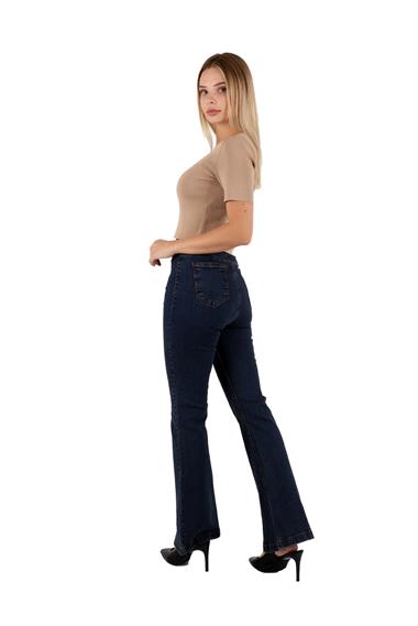 Flared Leg Jean with Slit on Hem Dark Tinted Denim Dark Tinted Denim (27-32)