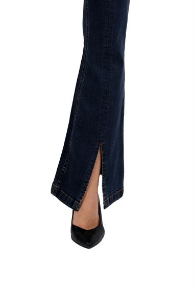 Flared Leg Jean with Slit on Hem Dark Tinted Denim Dark Tinted Denim (27-32)