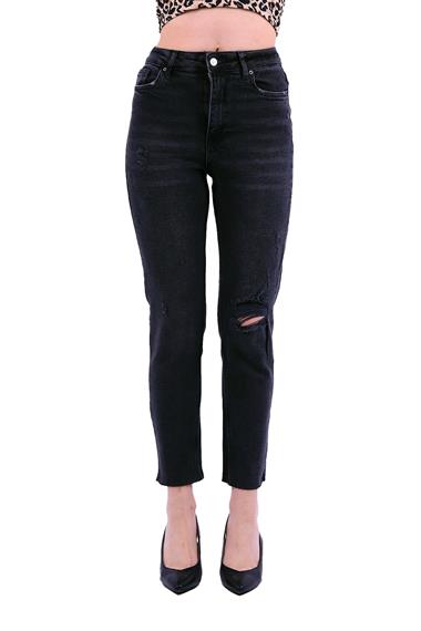 Fringe Ending Comfort Slim Ankle Length Ripped Jean Anthracite Denim Anthracite Denim (28-33)