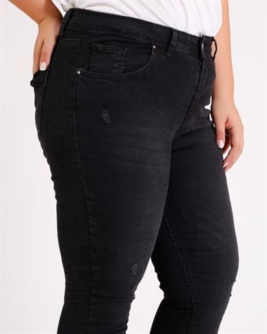 High Waisted and Ripped Jean Anthracite Denim Anthracite Denim (34-40)