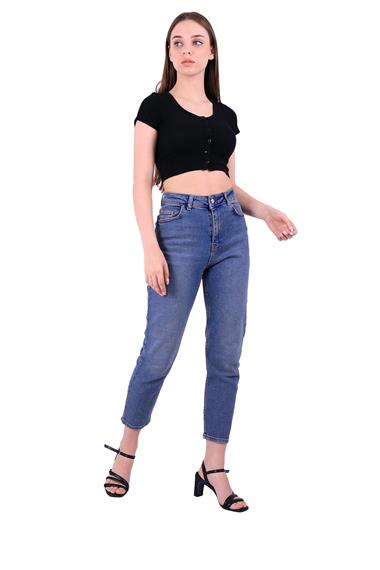 High Waisted Comfort Slim Ankle Length Jean Middle Blue - Tinted (28-33)