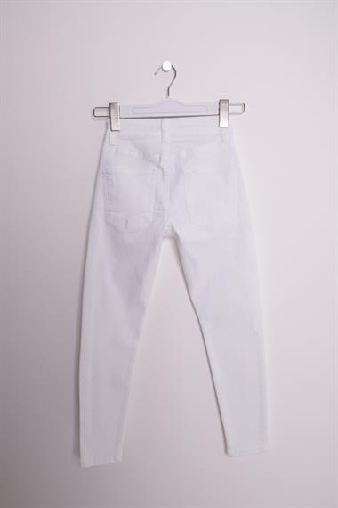 High Waisted Short Skinny Jean White White (26-28)