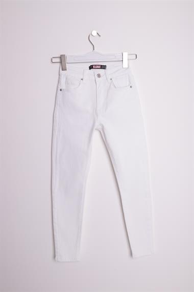 High Waisted Short Skinny Jean White White (26-28)