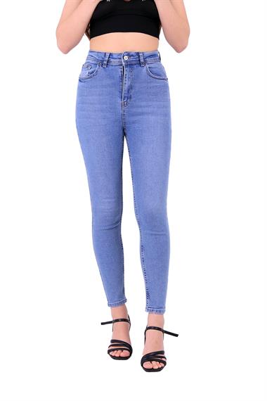 High Waisted Skinny Full Length Jean Light Blue Denim Light Blue Denim (28-33)