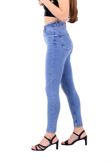 High Waisted Skinny Full Length Jean Light Blue Denim Light Blue Denim (28-33)