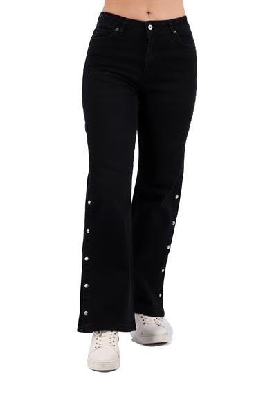 Jean with Snap Buttons On Leg Bottom Sides Anthracite Denim Anthracite Denim (27-32)