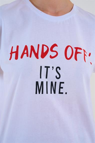 Kadın Hands Örme T-shirt - Beyaz