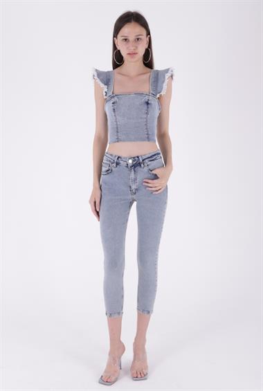 Kısa Boy Skinny Kot Pantolon