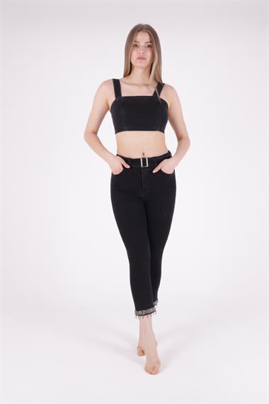 Paçaları Kemerli Pantolon