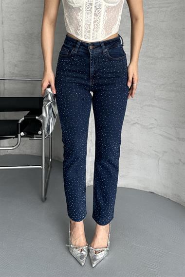 Serpme Yıldızlı Mom Fit Kot Pantolon