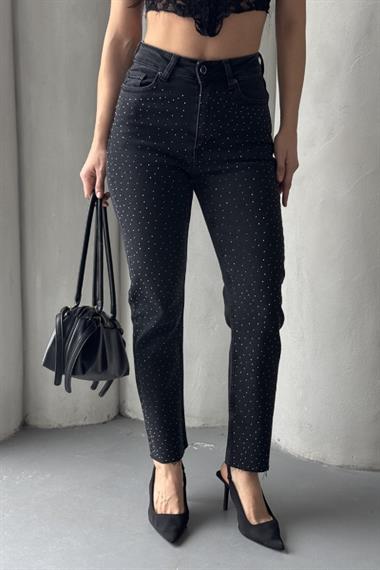 Serpme Yıldızlı Mom Fit Kot Pantolon
