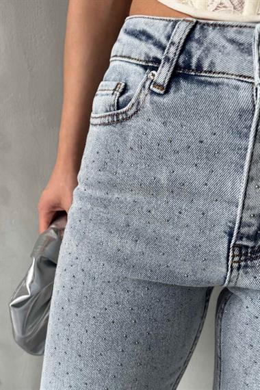 Serpme Yıldızlı Mom Fit Kot Pantolon
