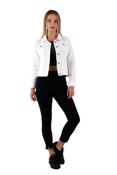 Short Denim Jacket White White (S-L-5)