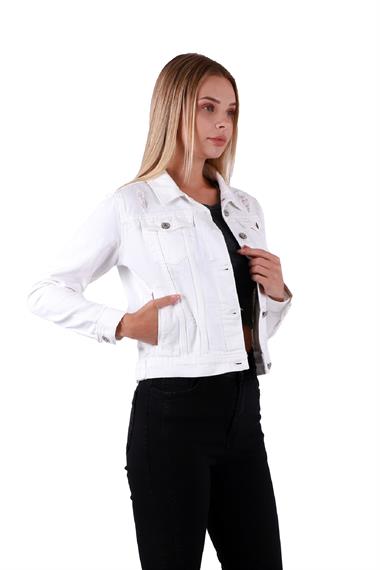 Short Denim Jacket White White (S-L-5)