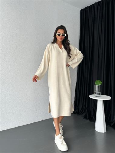 Long Slit Detailed Dress