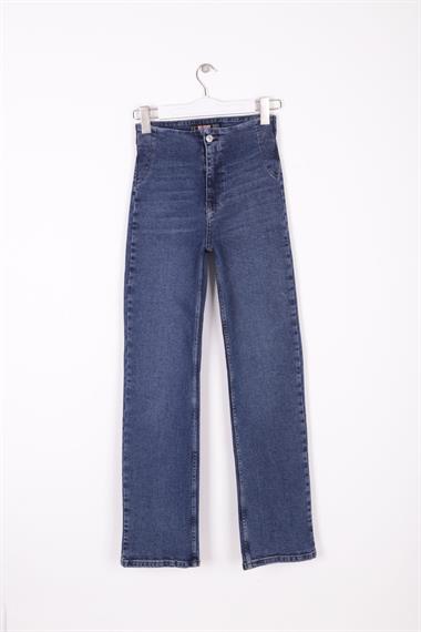 Wide Leg Jean with Dart and No Pocket Dark Blue Denim Dark Blue Denim (26-31)