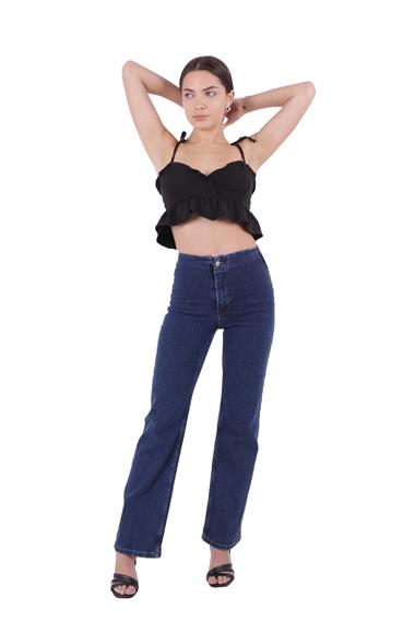 Wide Leg Jean with Dart and No Pocket Regular Dark Blue Regular Dark Blue (26-31)