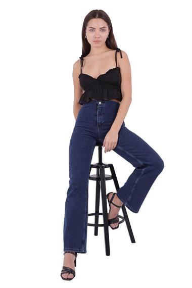 Wide Leg Jean with Dart and No Pocket Regular Dark Blue Regular Dark Blue (26-31)