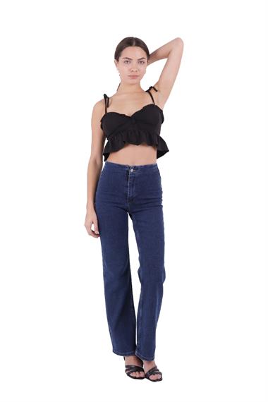 Wide Leg Jean with Dart and No Pocket Regular Dark Blue Regular Dark Blue (26-31)