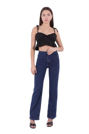 Wide Leg Jean with Dart and No Pocket Regular Dark Blue Regular Dark Blue (26-31)